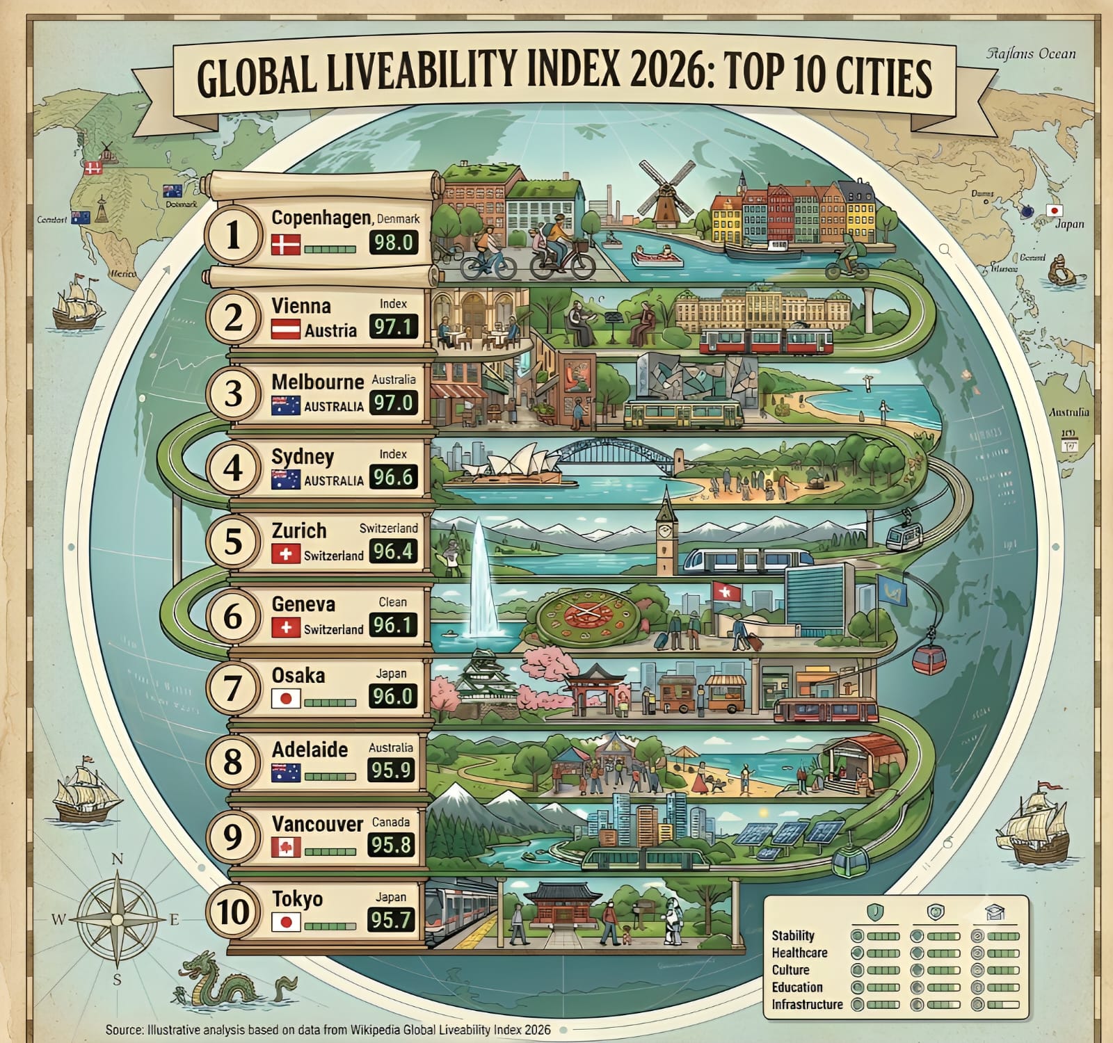 top 10 cities to live the world